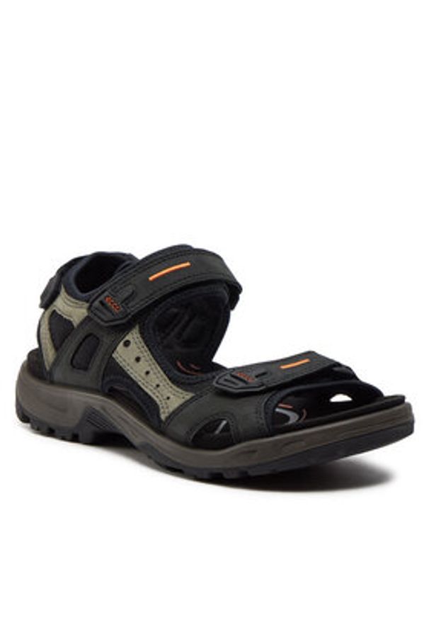 ecco - ECCO Sandały Yucatan Sandal Sanda 6956450034. Kolor: czarny. Materiał: nubuk, skóra