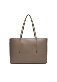 Calvin Klein Torebka Foil Logo Tote W/Pouch LV04F3274G Beżowy. Kolor: beżowy. Materiał: skórzane #4