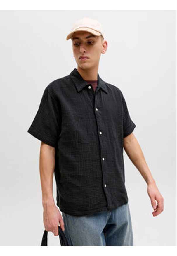 Jack & Jones Koszula Nantucket Double 12291812 Czarny Regular Fit. Kolor: czarny. Materiał: bawełna