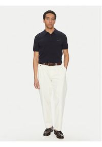 TOMMY HILFIGER - Tommy Hilfiger Polo Essential MW0MW37396 Granatowy Regular Fit. Typ kołnierza: polo. Kolor: niebieski. Materiał: bawełna #4