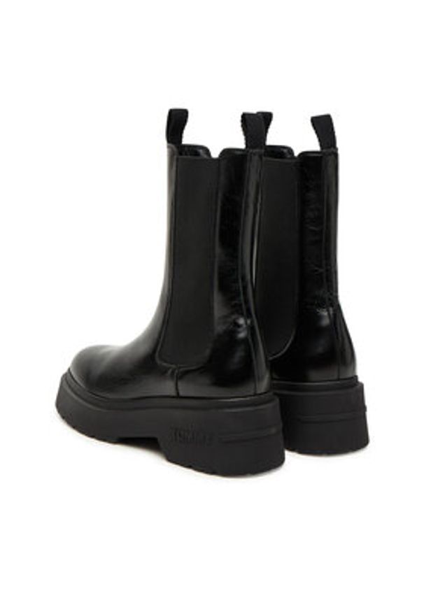 Tommy Jeans Sztyblety Tjw Chunky Shiny EN0EN02888 Czarny. Kolor: czarny. Materiał: skóra