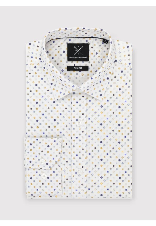 PAKO LORENTE – Męska koszula w mikrowzór P24SF-1X-020-B-S - Pako Lorente. Okazja: na co dzień. Materiał: jeans, elastan. Styl: casual