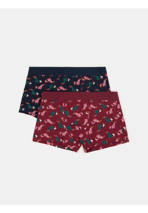 Sinsay - Bokserki classic z motywem świątecznym 2 pack - wielobarwny