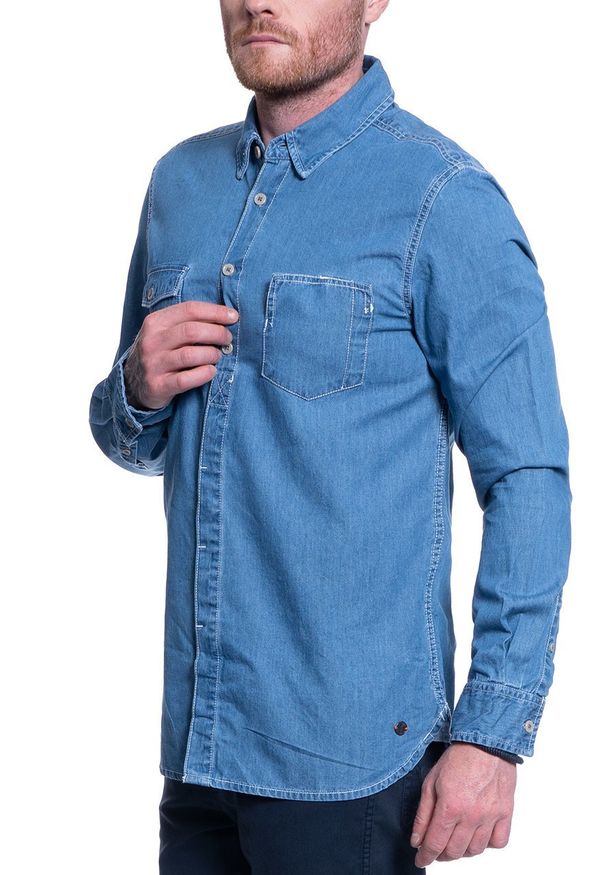 Mustang - MĘSKA KOSZULA JEANSOWA MUSTANG CASPER DNM HIPSTER 1010159 5000 300. Materiał: jeans