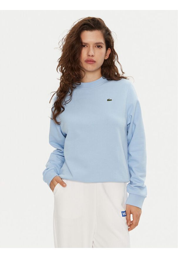 Lacoste Bluza SF9202 Błękitny Regular Fit. Kolor: niebieski. Materiał: bawełna