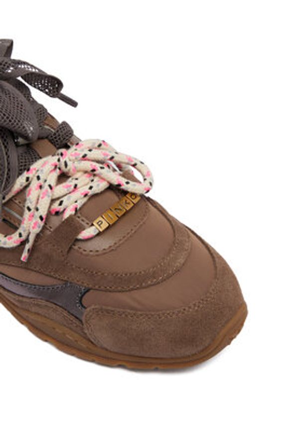 Pinko - PINKO Sneakersy Yulia 01 SS0185 P076 Brązowy. Kolor: brązowy. Materiał: skóra, zamsz