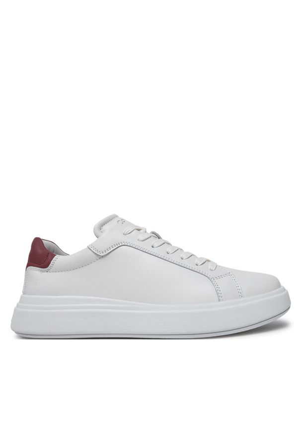 Calvin Klein Sneakersy Low Top Lace Up Lth HM0HM01016 Biały. Kolor: biały. Materiał: skóra