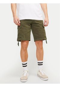 Jack & Jones - Jack&Jones Szorty materiałowe Cole 12253122 Zielony Loose Fit. Kolor: zielony. Materiał: bawełna