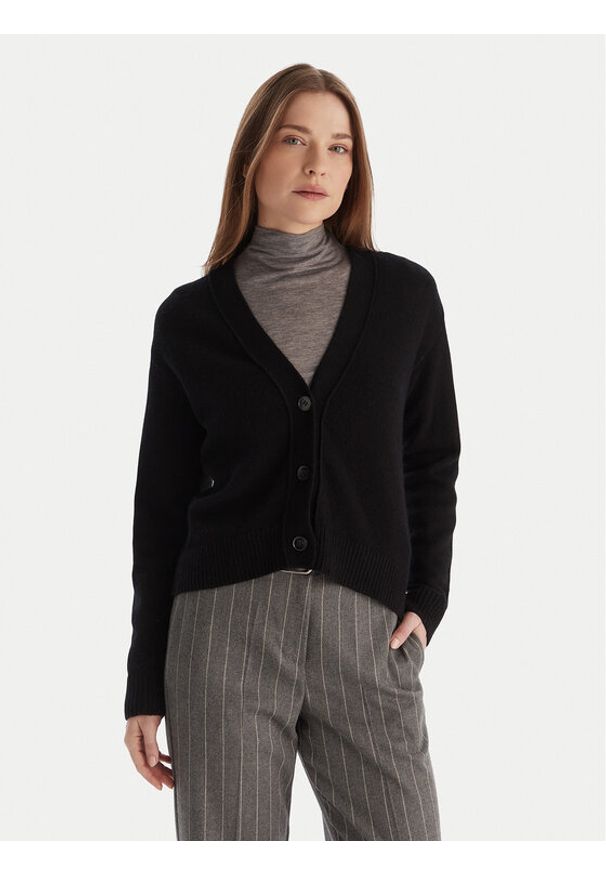 Marella Kardigan Blazer 2525346032 Czarny Regular Fit. Kolor: czarny. Materiał: wełna