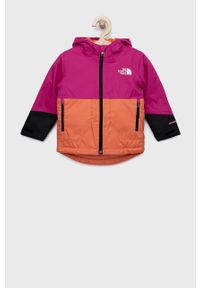 The North Face kurtka dziecięca KID FREEDOM INSULATED JACKET kolor różowy. Typ kołnierza: kaptur. Kolor: różowy. Materiał: materiał, tkanina, włókno, poliester #1