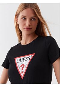 Guess T-Shirt W1YI1B I3Z14 Czarny Slim Fit. Kolor: czarny. Materiał: bawełna