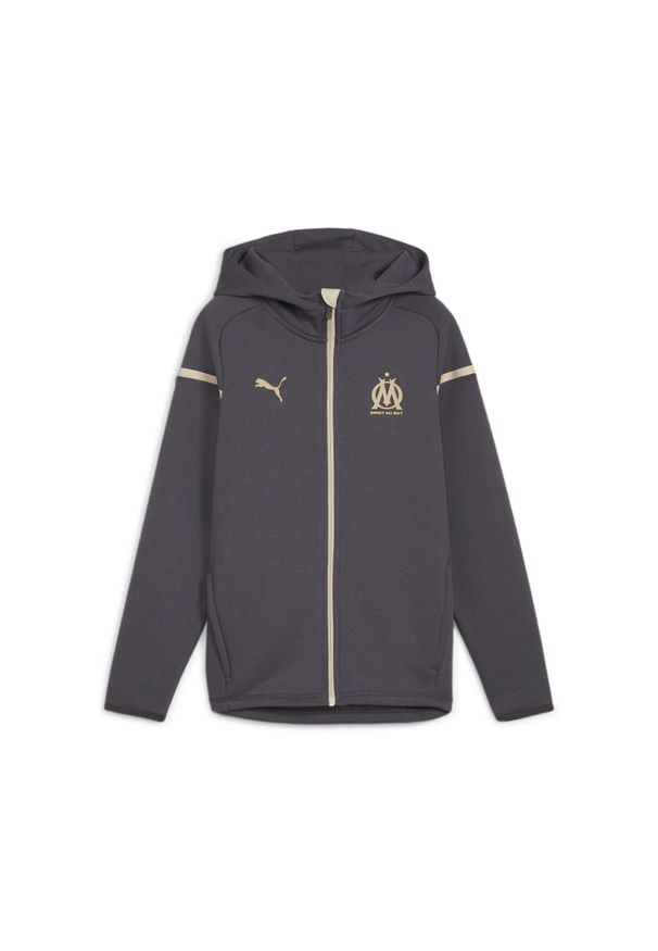 Puma - Dziecięca bluza dresowa z kapturem om casuals 2023/24. Typ kołnierza: kaptur. Kolor: szary, czarny, wielokolorowy. Materiał: dresówka. Sport: piłka nożna