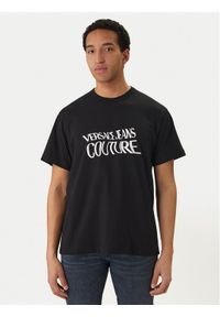 Versace Jeans Couture T-Shirt 80GAHE04 CJ00E Czarny Regular Fit. Kolor: czarny. Materiał: bawełna #1