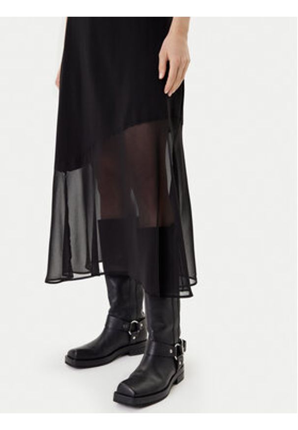 DKNY Sukienka codzienna P5GDFCNA Czarny Regular Fit. Okazja: na co dzień. Kolor: czarny. Materiał: syntetyk. Typ sukienki: proste. Styl: casual