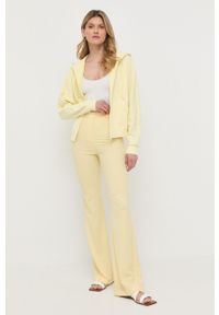 Max Mara Leisure bluza damska kolor żółty z kapturem gładka. Typ kołnierza: kaptur. Kolor: żółty. Materiał: dzianina. Wzór: gładki #4