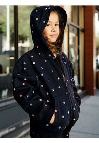 Sinsay - Bluza hoodie w kropki - czarny. Kolor: czarny. Wzór: kropki