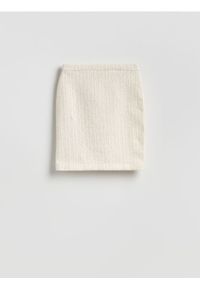 Reserved - Spódnica mini - złamana biel. Materiał: tkanina, bawełna #1