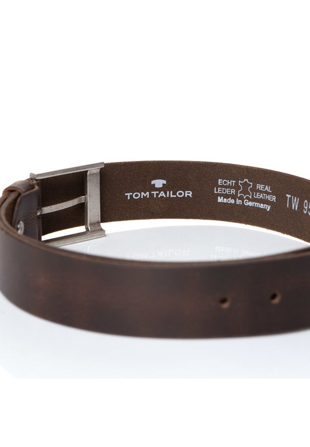 Tom Tailor - TOM TAILOR PASEK SKÓRZANY SOPO-TT294 0690 40mm Ledergürtel RO. Materiał: skóra. Wzór: paski. Styl: klasyczny