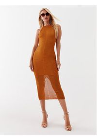 Guess Sukienka codzienna W3YK93 R24F0 Pomarańczowy Bodycon Fit. Okazja: na co dzień. Kolor: pomarańczowy. Materiał: syntetyk. Typ sukienki: proste, bodycon. Styl: casual #2