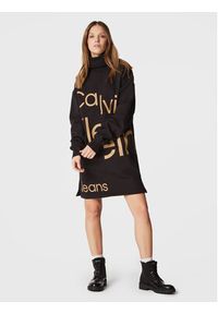 Calvin Klein Jeans Sukienka dzianinowa J20J219991 Czarny Relaxed Fit. Kolor: czarny. Materiał: syntetyk #4