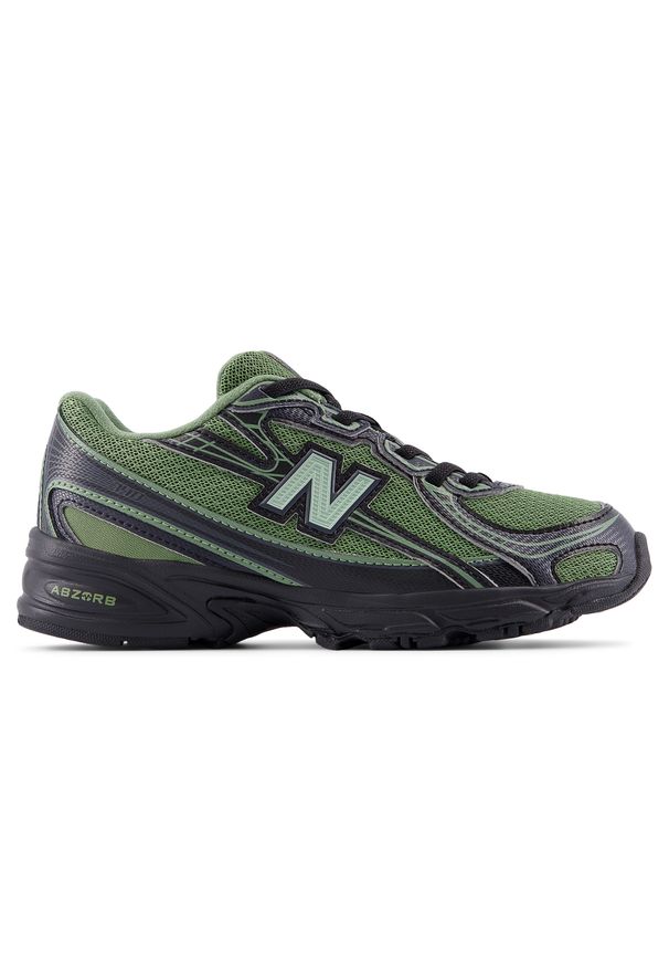 Buty dziecięce New Balance P7405DS – zielone. Kolor: zielony. Materiał: materiał, syntetyk. Szerokość cholewki: normalna. Sezon: lato. Sport: turystyka piesza