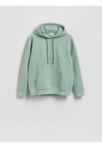Reserved - Bluza z kapturem - jasnozielony. Typ kołnierza: kaptur. Kolor: zielony. Materiał: bawełna, dzianina
