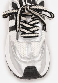 Born2be - Srebrne Sneakersy VICES w Stylu Streetwearowym na Grubej Podeszwie Ilinatea. Okazja: na co dzień. Kolor: srebrny. Materiał: jeans #3