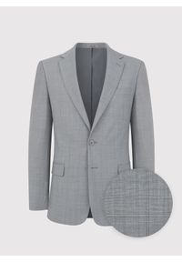 Pako Lorente - PAKO LORENTE – Szara marynarka garniturowa w delikatną kratę. Okazja: na komunię, na ślub cywilny, na wesele. Kolor: szary. Materiał: poliester, wełna, lycra #4