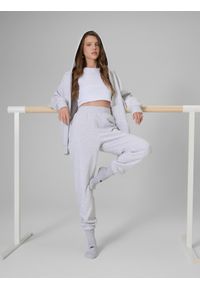 4f - 4F Spodnie dresowe joggery damskie - szare L. Kolor: szary. Materiał: dresówka #1