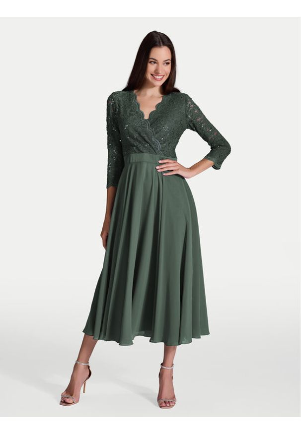 Swing Sukienka koktajlowa 5AE29100 Zielony Regular Fit. Kolor: zielony. Materiał: syntetyk. Styl: wizytowy