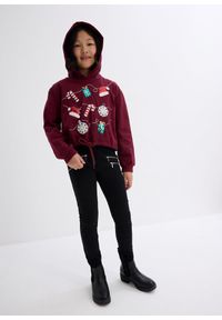 bonprix - Bluza dziewczęca z bawełny organicznej. Kolor: czerwony. Materiał: bawełna #3
