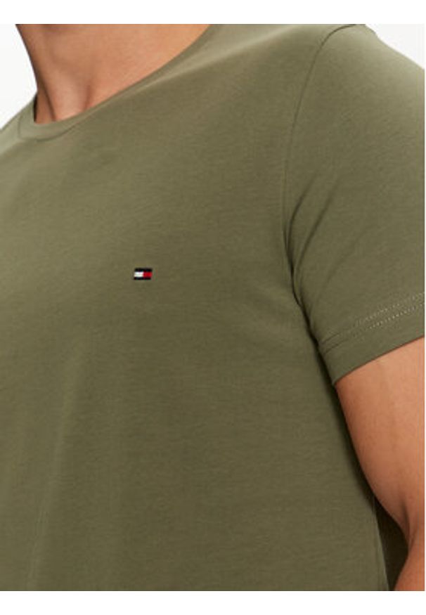 TOMMY HILFIGER - Tommy Hilfiger T-Shirt MW0MW10800 Zielony Slim Fit. Kolor: zielony. Materiał: bawełna