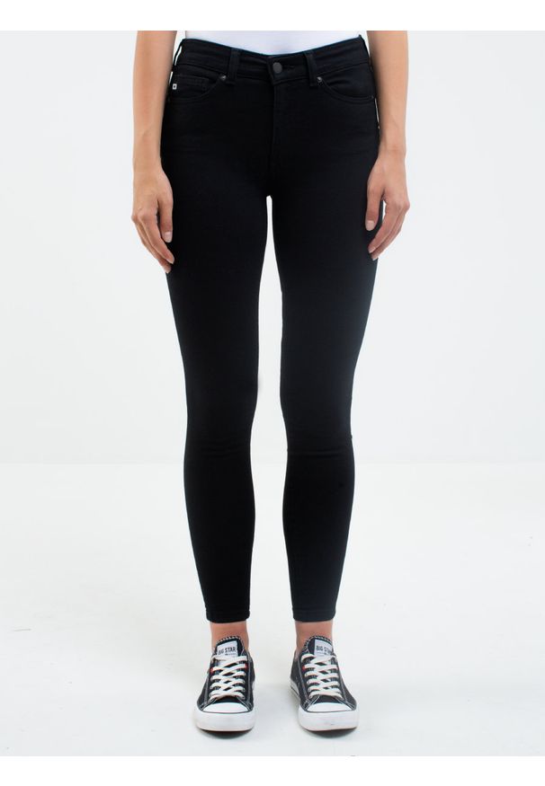 Big-Star - Spodnie jeans damskie Melinda High Waist 915. Stan: podwyższony. Kolor: czarny. Styl: rockowy, sportowy