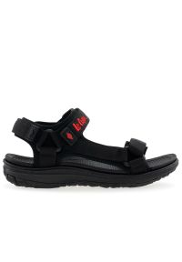 Sandały damskie Lee Cooper LCW-24-34-2615L - czarne. Zapięcie: rzepy. Kolor: czarny. Materiał: materiał. Wzór: paski. Styl: sportowy, street #1