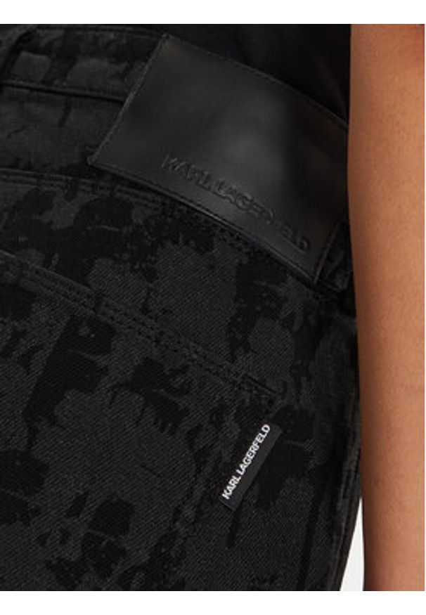 Karl Lagerfeld - KARL LAGERFELD Jeansy 245W1103 Czarny Straight Fit. Kolor: czarny