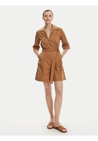 Max Mara Beachwear Kombinezon Canard 2516241019 Brązowy Regular Fit. Kolor: brązowy. Materiał: bawełna #5