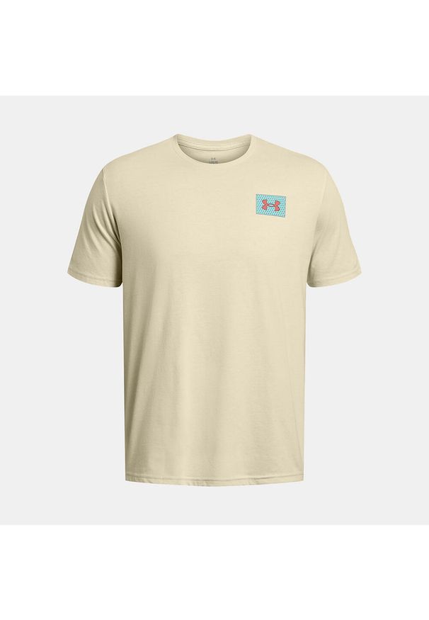 Koszulka męska Under Armour Colorblock Logo LC. Kolor: beżowy. Sport: fitness