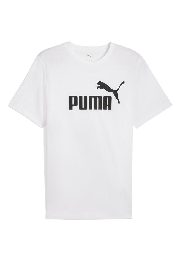 Puma - T-shirt Męski Logo ESS No.1. Kolor: biały. Sport: turystyka piesza