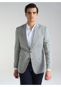 Pako Lorente - PAKO LORENTE – Szara marynarka męska z wełną. Okazja: na co dzień. Kolor: szary. Materiał: wełna. Wzór: gładki. Styl: klasyczny, casual