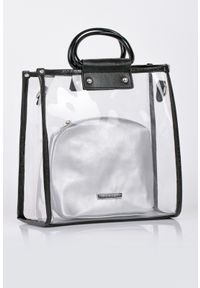 Monnari - Transparentna torba na rączkach. Kolor: czarny. Rodzaj torebki: na ramię #5