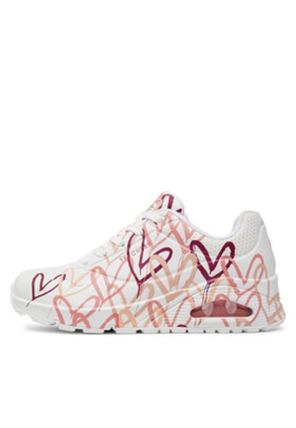 skechers - Skechers Sneakersy Uno - Dripping In Love 155507/WCRL Biały. Kolor: biały. Materiał: skóra