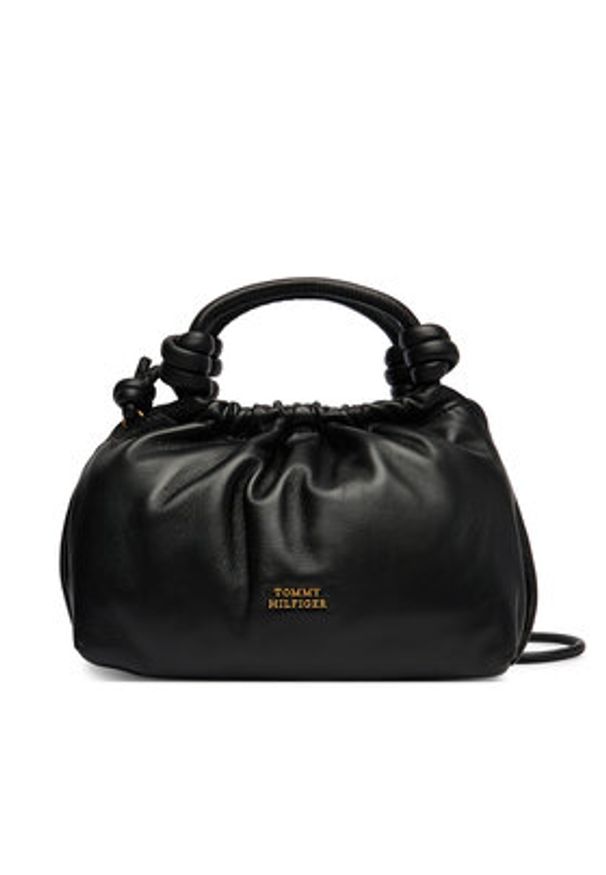 TOMMY HILFIGER - Tommy Hilfiger Torebka Th Soft Leather Med Crossover AW0AW18369 Czarny. Kolor: czarny. Materiał: skórzane