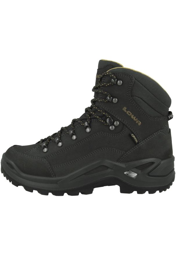 Buty trekkingowe męskie Lowa Renegade Gtx Mid. Wysokość cholewki: za kostkę. Kolor: wielokolorowy, czarny. Materiał: materiał, skóra. Szerokość cholewki: normalna