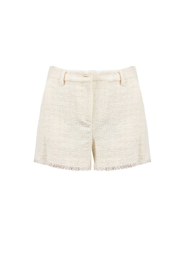 Pinko Szorty "Bacchettone 1" | 1N1388 8469 | Bacchettone 1 | Kobieta | Biały. Okazja: na co dzień. Stan: podwyższony. Kolor: biały. Materiał: bawełna, akryl, poliester, poliamid, wiskoza. Styl: casual