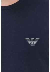 Emporio Armani Underwear - Emporio Armani T-shirt piżamowy kolor granatowy wzorzysta. Kolor: niebieski. Materiał: dzianina