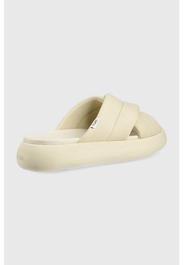 Toms klapki ALPARGATA MALLOW damskie kolor beżowy na platformie. Kolor: beżowy. Materiał: materiał. Wzór: gładki. Obcas: na platformie