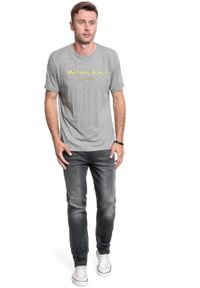 Mustang - T-SHIRT MĘSKI MUSTANG Wording Tee MID GREY MELANGE 1007563 4164. Kolor: szary #4