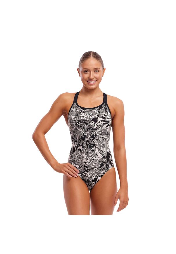 FUNKITA - Strój pływacki jednoczęściowy damski Funkita Sky Hi One Piece. Kolor: biały