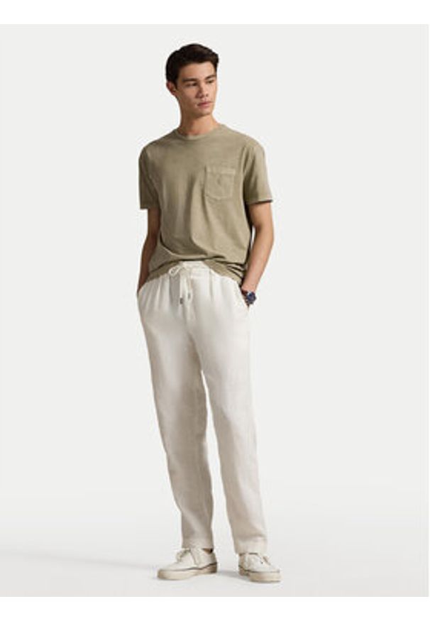 Polo Ralph Lauren T-Shirt 710969628006 Khaki Custom Slim Fit. Typ kołnierza: polo. Kolor: brązowy. Materiał: bawełna