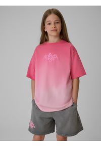 4f - 4F T-shirt loose z nadrukiem dziewczęcy - multikolor 146/152 (10-12 lat). Okazja: na co dzień, na plażę. Kolor: wielokolorowy. Materiał: materiał, dresówka, bawełna. Wzór: nadruk. Sezon: lato. Styl: wakacyjny, casual, retro, sportowy #1